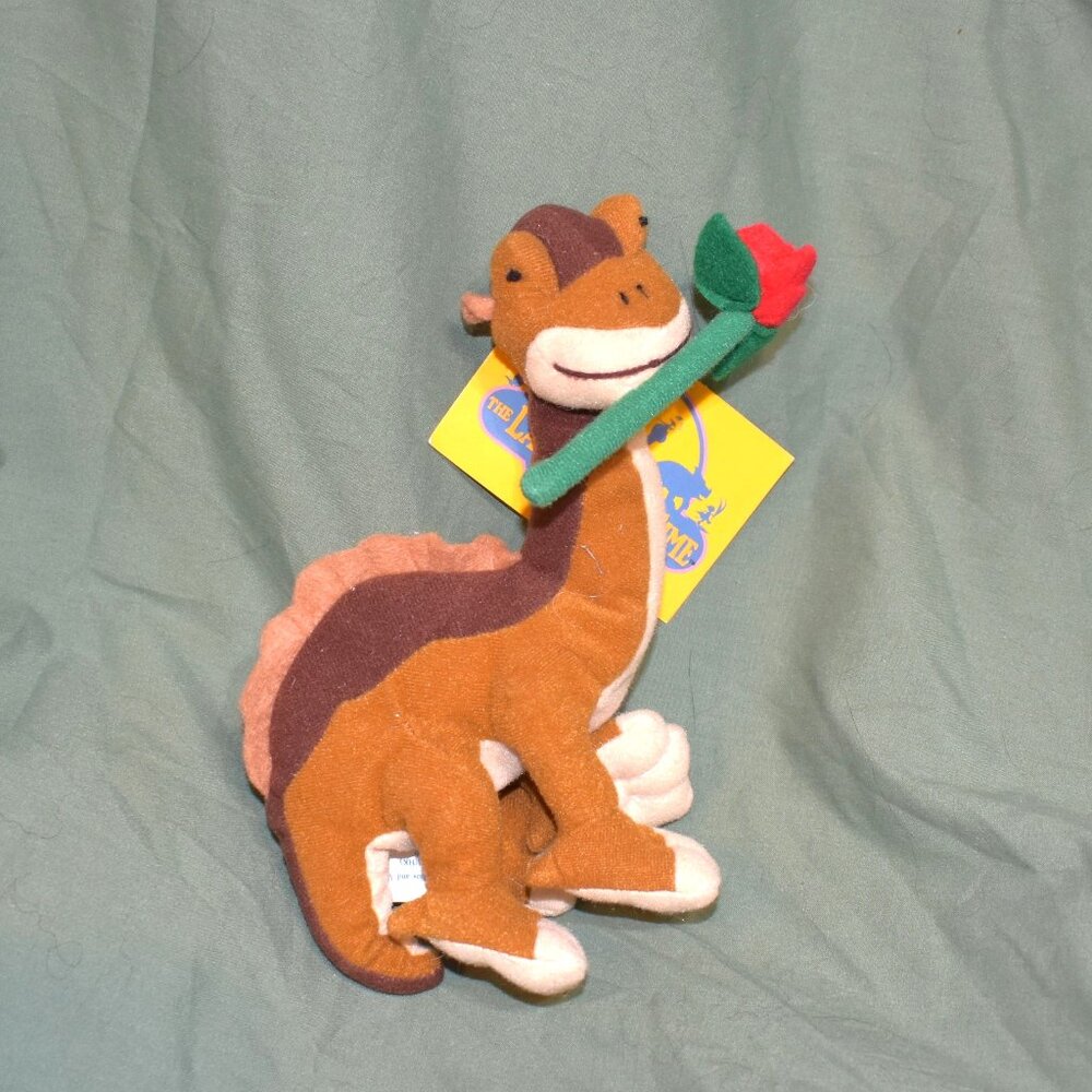 Vintage The Land Before Time Plush Toy Littlefoot Dinosaur W Rose